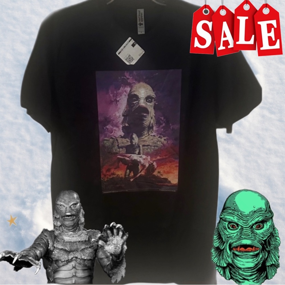 NEW Next Level Apparel Black Tee with Mythical Creature Design “RARE”